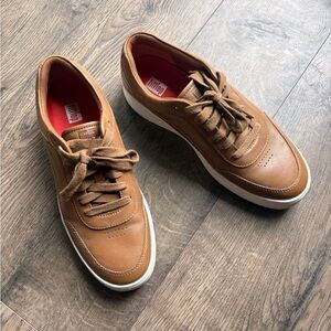 FitFlop Rally Leather Sneaker in Brown, Men size US 8 | EU 41